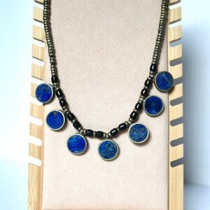 Handmade Middle Eastern Necklace Lapis Lazuli Blue Stones Beads Tribal